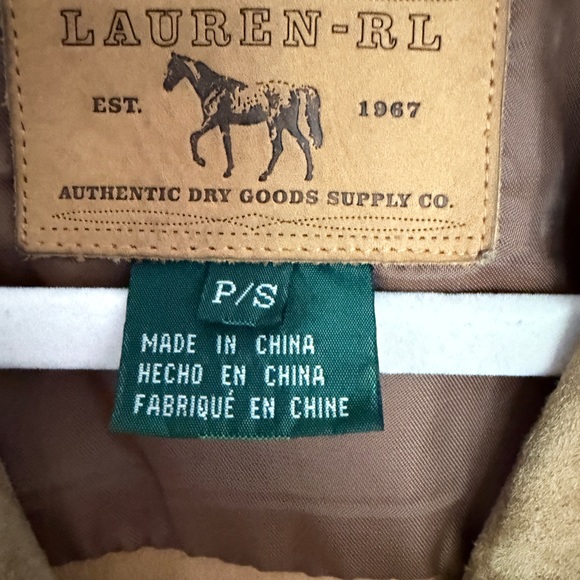 Vintage Lauren Ralph Lauren Suede Tan Fringe Women's Jacket - Picture 3 of 5